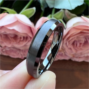 Gunmetal Tungsten Wedding Ring Band for Men Women