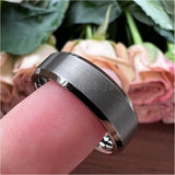 Gunmetal Tungsten Wedding Ring Band for Men Women