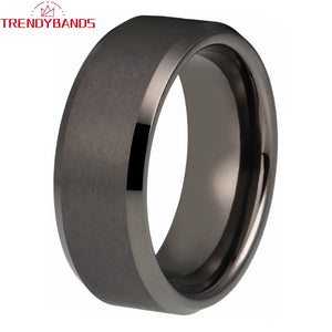 Gunmetal Tungsten Wedding Ring Band for Men Women