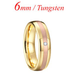 6mm 8mm Tungsten Carbide Wedding Band Set Rose Love Alliances Rings