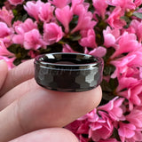 6mm 8mm Tungsten Wedding Rings Hammered Brushed Comfort Fit