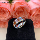 6mm 8mm Tungsten Rings Wood Wedding Band Rosewood Inlay Bevel Edges