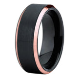 Brushed Tungsten Carbide Wedding Band Ring Rose Golden Engraved Personalized