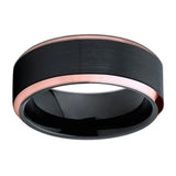 Brushed Tungsten Carbide Wedding Band Ring Rose Golden Engraved Personalized
