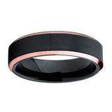 Brushed Tungsten Carbide Wedding Band Ring Rose Golden Engraved Personalized