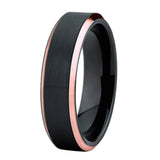 Brushed Tungsten Carbide Wedding Band Ring Rose Golden Engraved Personalized