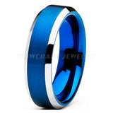 6mm 8mm Tungsten Carbide Rings Wedding Band Brushed Finish
