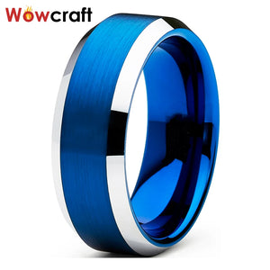 6mm 8mm Tungsten Carbide Rings Wedding Band Brushed Finish