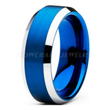 6mm 8mm Tungsten Carbide Rings Wedding Band Brushed Finish