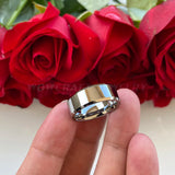 6mm 8mm Tungsten Carbide Rings Polished Beveled Edges Wedding Bands