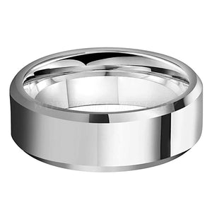 6mm 8mm Tungsten Carbide Rings Polished Beveled Edges Wedding Bands