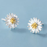 925 Silver Daisy Flowers Stud Earrings for Women