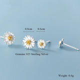 925 Silver Daisy Flowers Stud Earrings for Women