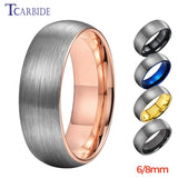 6mm 8mm Tungsten Engagement Ring Domed Brushed Multicolor Jewelry Accessories