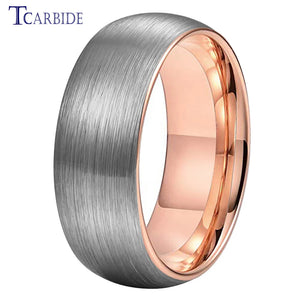6mm 8mm Tungsten Engagement Ring Domed Brushed Multicolor Jewelry Accessories