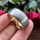 6mm 8mm Tungsten Engagement Ring Domed Brushed Multicolor Jewelry Accessories
