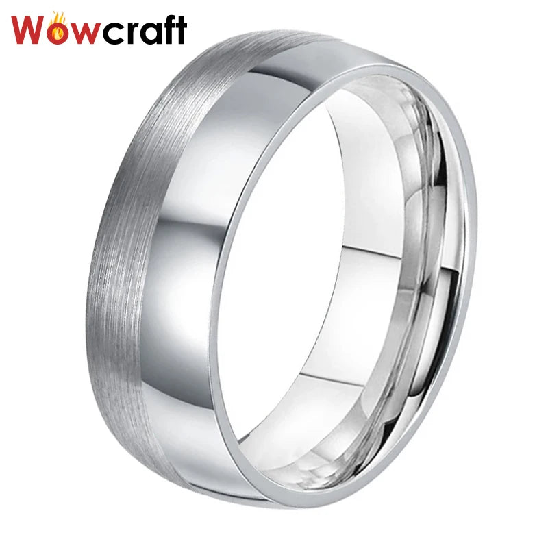 6mm 8mm Tungsten Wedding Band Rings Engraving Name/Logo Comfort Fit