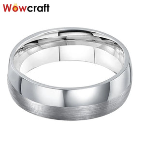 6mm 8mm Tungsten Wedding Band Rings Engraving Name/Logo Comfort Fit
