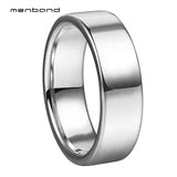 6mm 8mm Tungsten Wedding Band Ring Flat Polished Comfort Fit Size 5-15