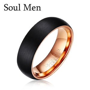 Tungsten Ring 8mm Wedding Band Anniversary Jewelry Rose