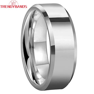 6mm 8mm Tungsten Carbide Wedding Ring Band High Polished Comfort Fit