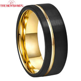 6mm 8mm Rose Tungsten Wedding Bands Double Grooved Comfort Fit