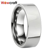 6mm 8mm Tungsten Carbide Ring Wedding Band Flat Polished