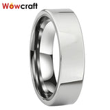 6mm 8mm Tungsten Carbide Ring Wedding Band Flat Polished