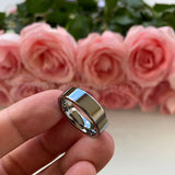 6mm 8mm Tungsten Carbide Ring Wedding Band Flat Polished