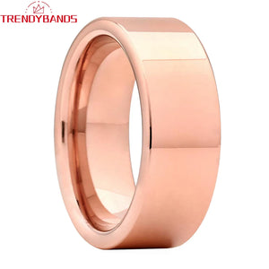 6mm 8mm Tungsten Carbide Ring Wedding Band High Polished Comfort Fit