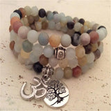 6mm Amazonite OM Tree Pendant 108 Beads Necklace