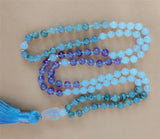 6mm Amethyst Moonstone 108 Beads Tassel Necklace Chakra Bracelet