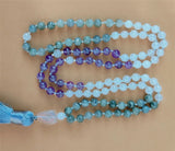 6mm Amethyst Moonstone 108 Beads Tassel Necklace Chakra Bracelet