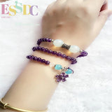 6mm Amethyst Pendant Bracelet Natural Ladies Multilayer Flower