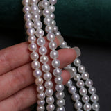 6mm Natural Freshwater Pearl DIY Necklace Bracelet 15inch Beads