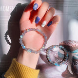 Grey Moonstone Beaded Bracelet with Pixiu Charm
