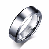 6mm Beveled Tungsten Wedding Band for Men Ring