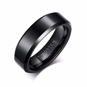 6mm Beveled Tungsten Wedding Band for Men Ring