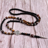 6mm Tiger's Eye Stone Long Necklace For Men