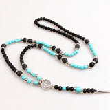 6mm Tiger's Eye Stone Long Necklace For Men