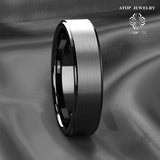 6mm Titanium Tungsten Men's Wedding Band Ring