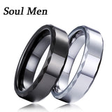 6mm Tungsten Carbide Wedding Rings Beveled Faceted Edges US Size 6-12