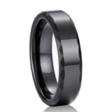 6mm Tungsten Carbide Wedding Rings Beveled Faceted Edges US Size 6-12