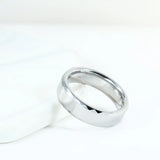 6mm Tungsten Carbide Wedding Rings Beveled Faceted Edges US Size 6-12