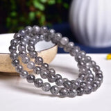 6mm Hair Natural Crystal Bracelet Stone Three Circle Bracelets Women Gift