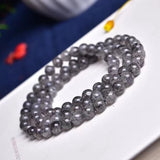 6mm Hair Natural Crystal Bracelet Stone Three Circle Bracelets Women Gift