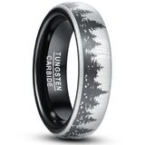 6mm Laser Fir Tree Tungsten Carbide Ring Men's Wedding Jewelry