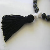 6mm Snowstone 108 Bead Tassel Stretch Bracelet