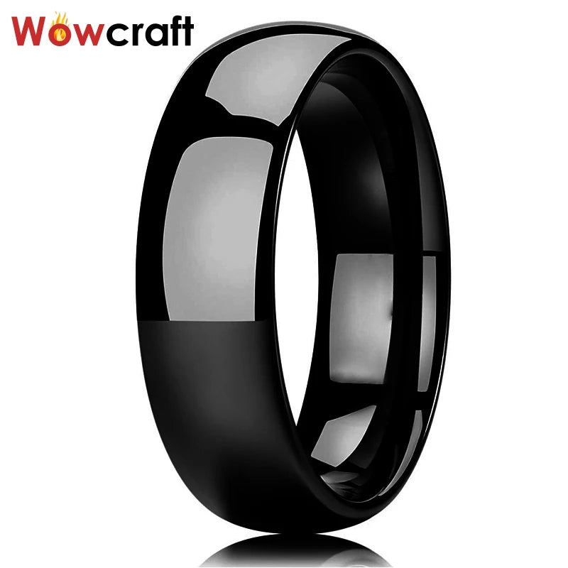 6mm Tungsten Wedding Band Ring for Men Women Plated Polished Comfort Fit