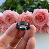 6mm Tungsten Wedding Band Beveled Edges Comfort Fit